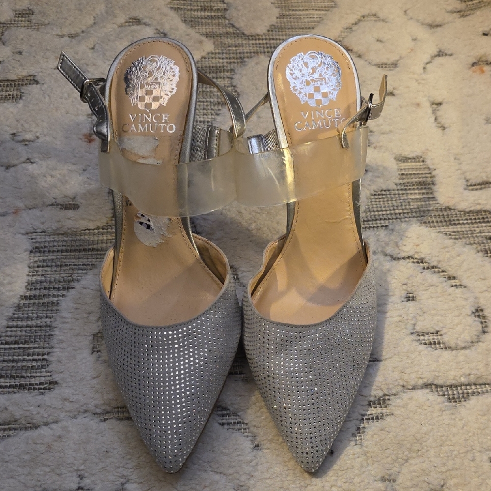 Vince Camuto Glittering Silver Heels